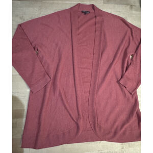 Eileen Fisher Women's Cardigan Sweater Alpaca/wool/Tencel Rust Rose Sz Large